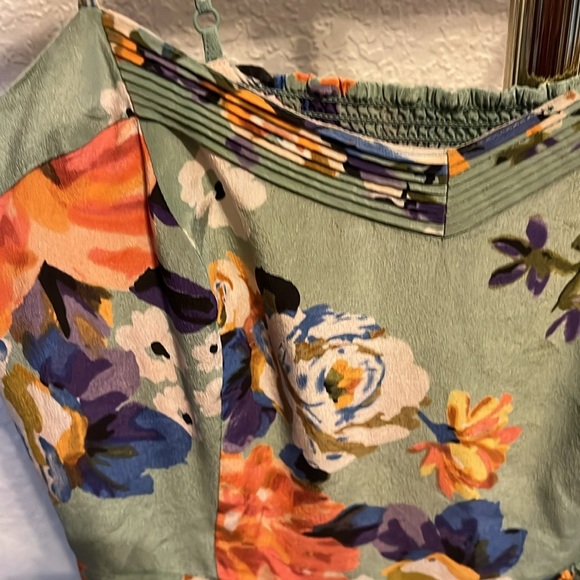 ANTHROPOLOGIE ~ Moulinette Soeurs 100% silk Floral Lined Dress with Smocked Back - Picture 5 of 12